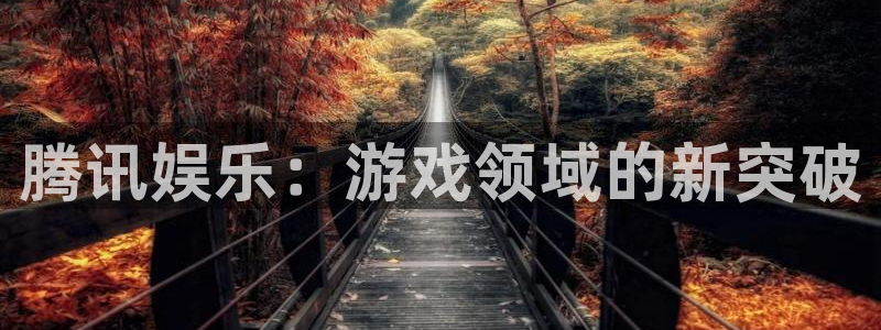 db电竞官网登录注册账号是什么：腾讯娱乐：游戏领域的新突破